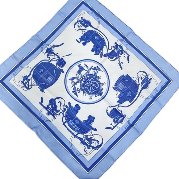 Auth HERMES Callet 40 - Light Blue Blue Multi Scarf - Picture 1 of 6